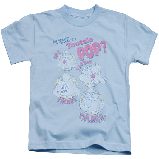 Tootsie Roll Three Juvenile Kids Youth T Shirt Light Blue