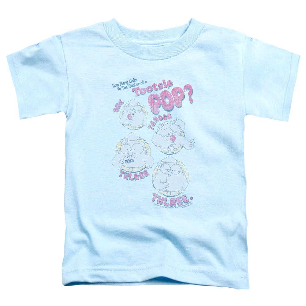 Tootsie Roll Three Toddler Kids Youth T Shirt Light Blue