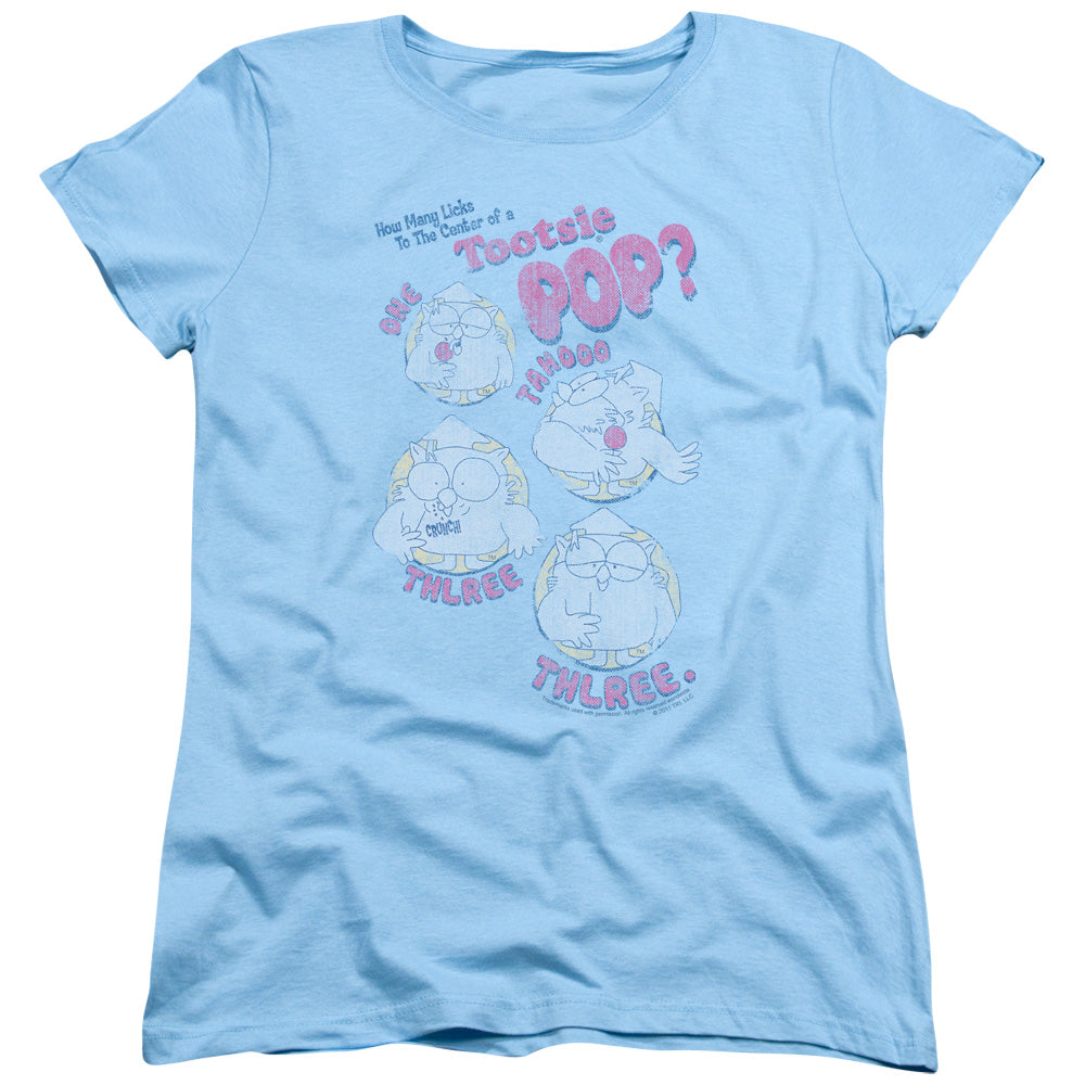 Tootsie Roll Three Womens T Shirt Light Blue