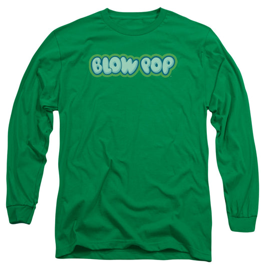 Tootsie Roll Blow Pop Logomens Long Sleeve Shirt Kelly Green