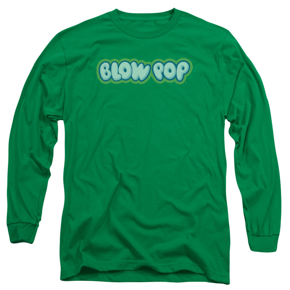 Tootsie Roll Blow Pop Logo Mens Long Sleeve Shirt Kelly Green