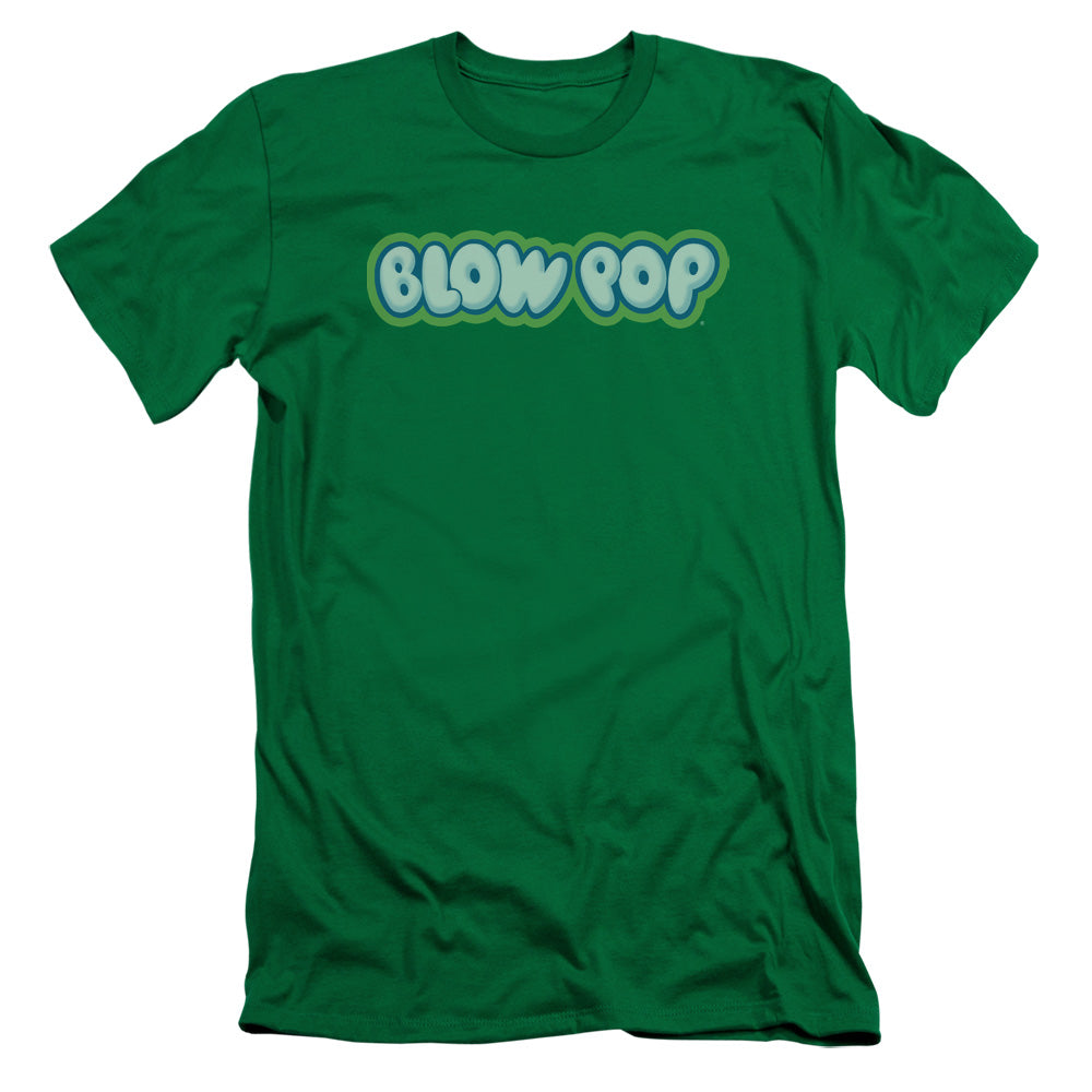 Tootsie Roll Blow Pop Logo Slim Fit Mens T Shirt Kelly Green