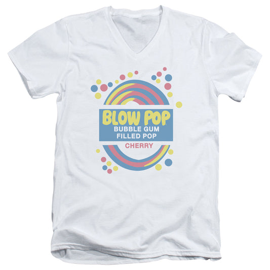 Tootsie Roll Blow Pop Label S S Adult V-Neck White