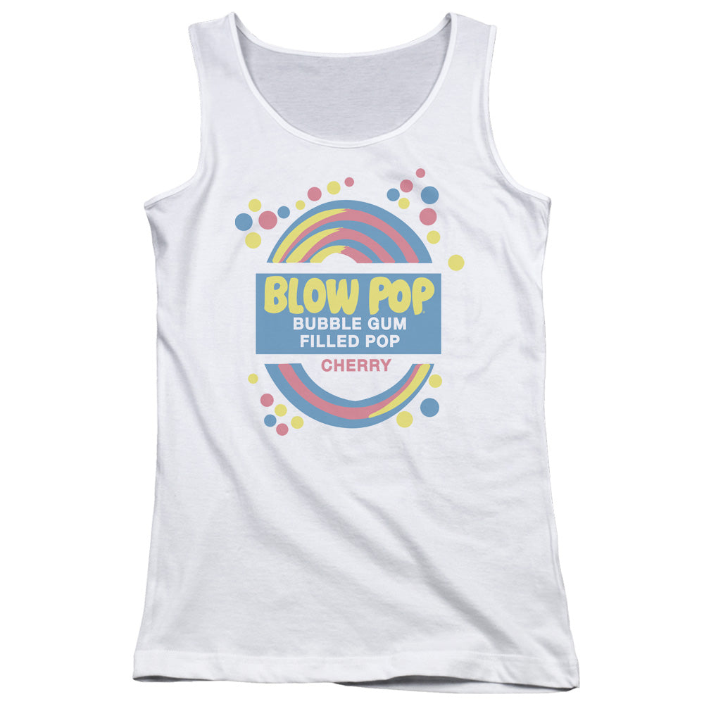 Tootsie Roll Blow Pop Label Womens Tank Top Shirt White