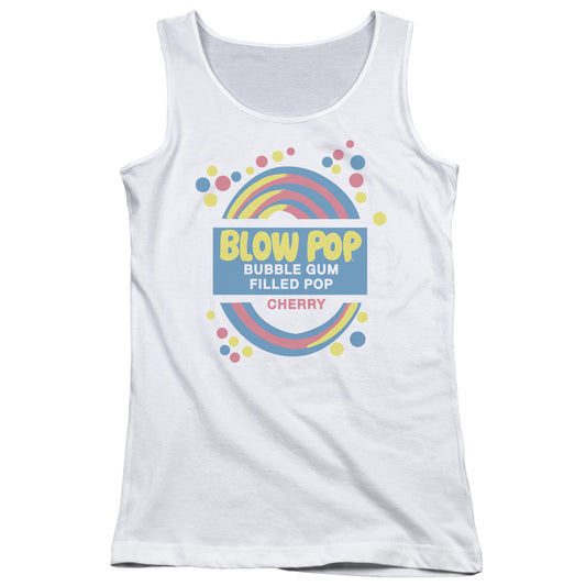 Tootsie Roll Blow Pop Label Womens Tank Top Shirt White