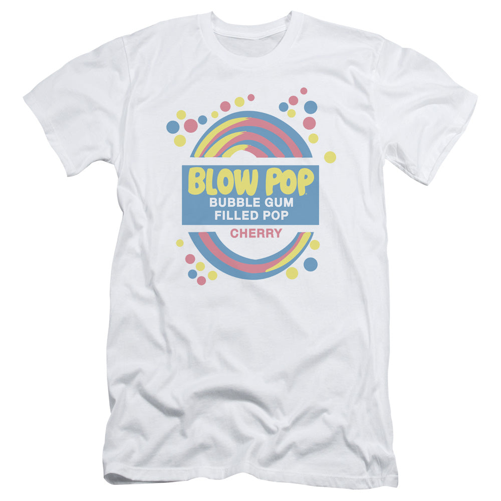 Tootsie Roll Blow Pop Label Slim Fit Mens T Shirt White