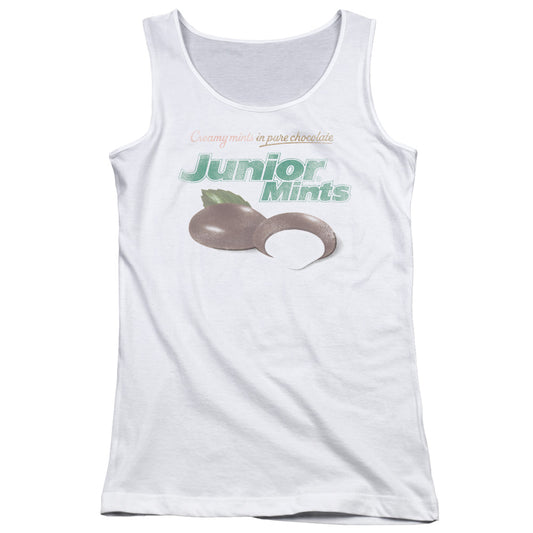 Tootsie Roll Junior Mints Logo Womens Tank Top Shirt White