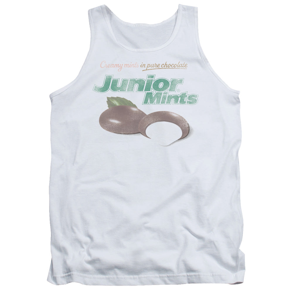 Tootsie Roll Junior Mints Logo Mens Tank Top Shirt White