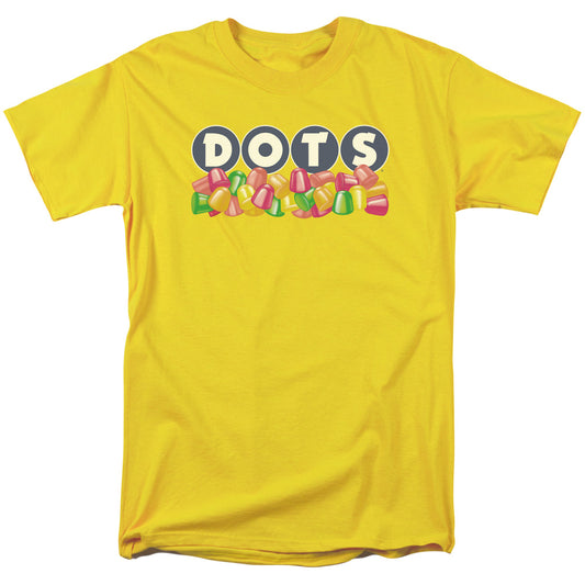 Tootsie Roll Dots Logo Mens T Shirt Yellow