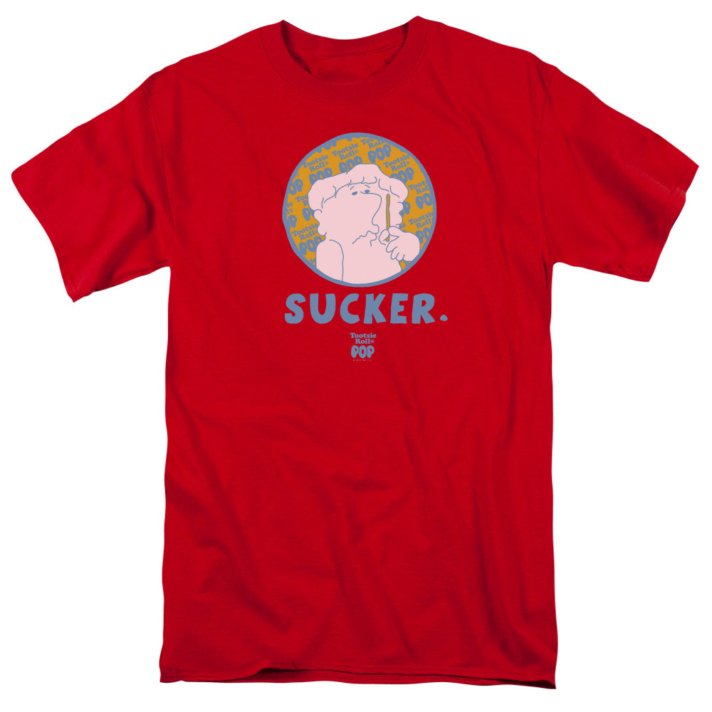 Tootsie Roll Sucker Mens T Shirt Red