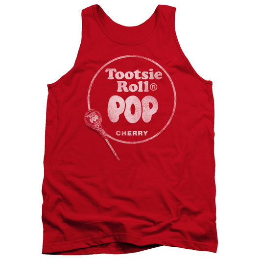 Tootsie Roll Tootsie Roll Pop Logo Mens Tank Top Shirt Red