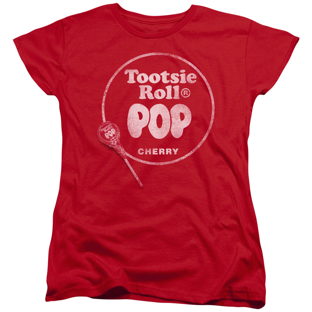 Tootsie Roll Tootsie Roll Pop Logo Womens T Shirt Red