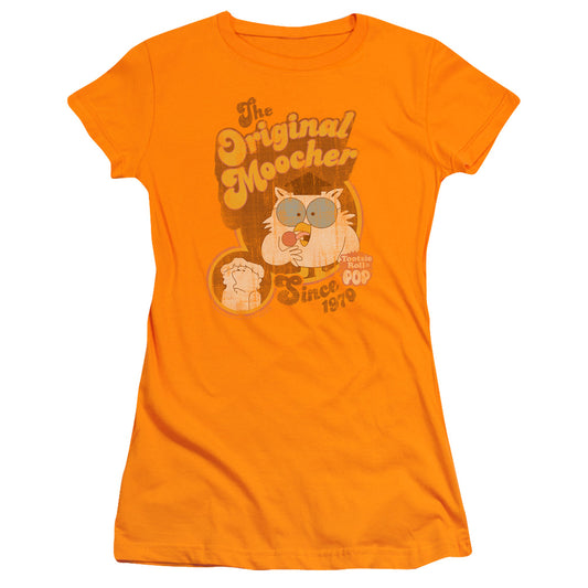 Tootsie Roll Original Moocher Junior Sheer Cap Sleeve Womens T Shirt Orange