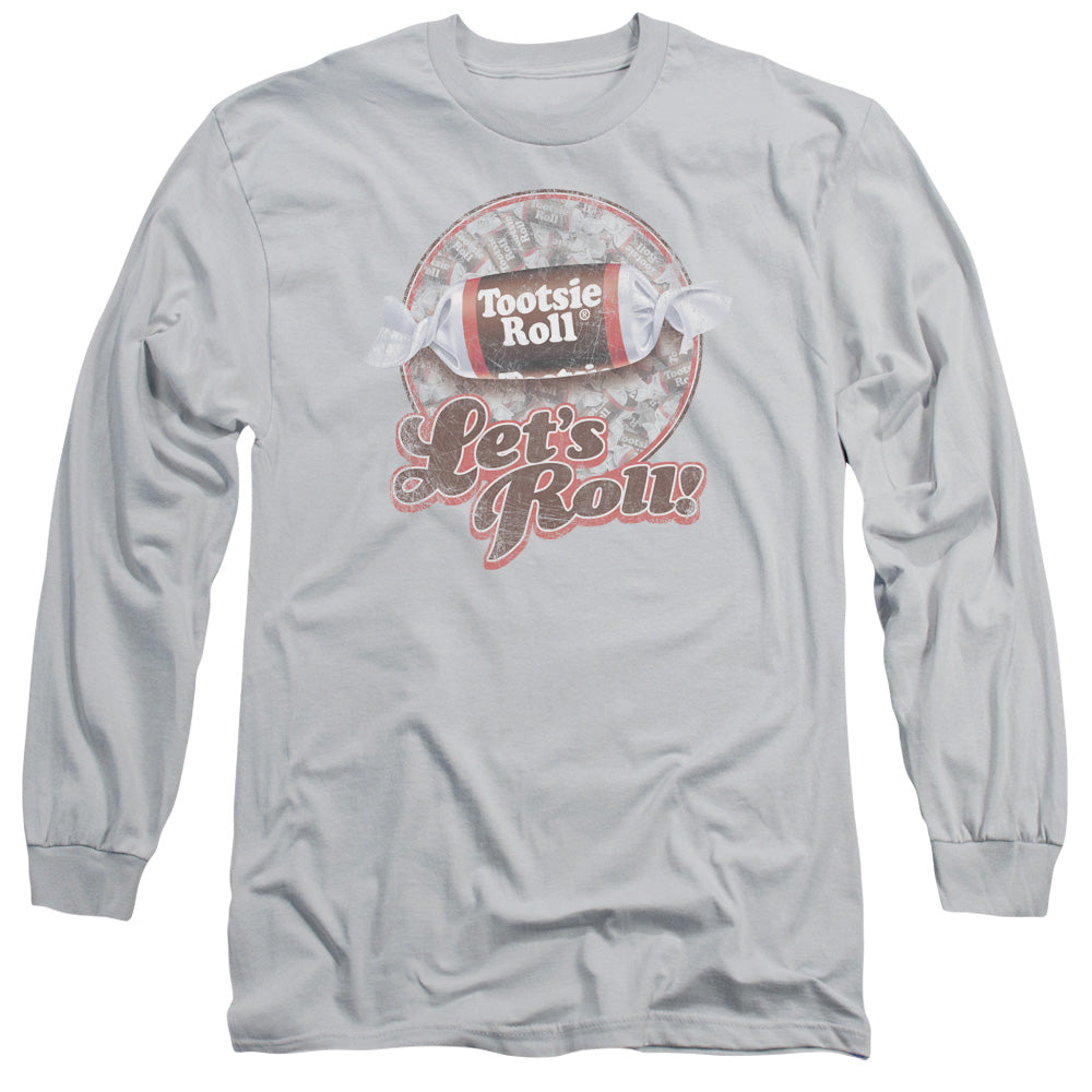 Tootsie Roll Lets Roll!mens Long Sleeve Shirt Silver