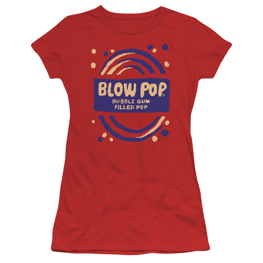 Tootsie Roll Blow Pop Rough Junior Sheer Cap Sleeve Womens T Shirt Red