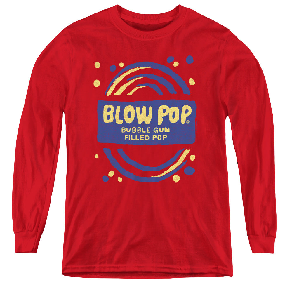 Tootsie Roll Blow Pop Rough Long Sleeve Kids Youth T Shirt Red