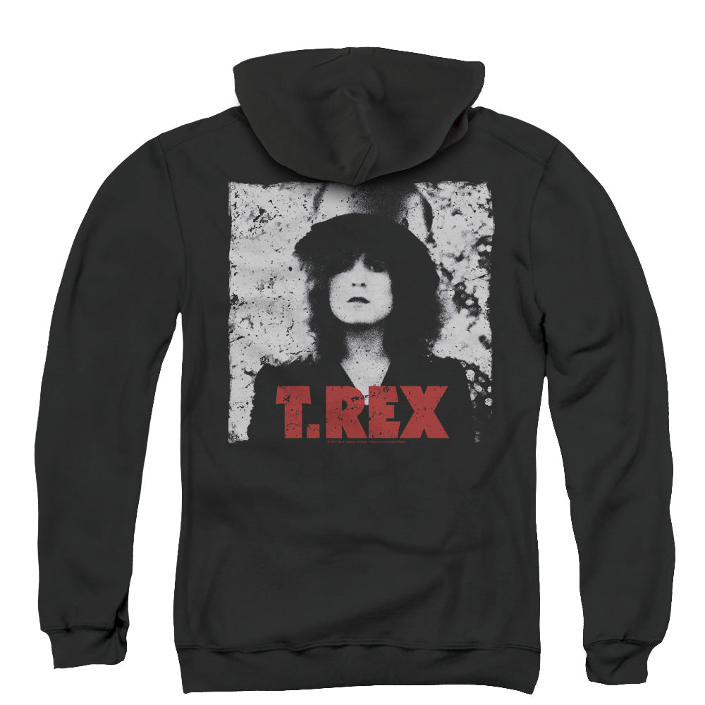 T Rex The Slider Back Print Zipper Mens Hoodie Black