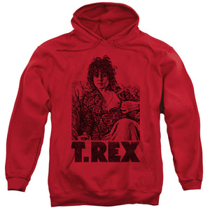 T Rex Lounging Mens Hoodie Red