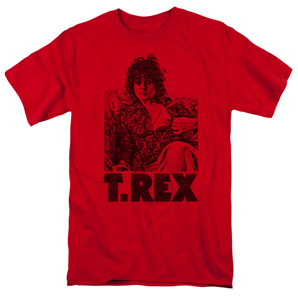 T Rex Lounging Mens T Shirt Red