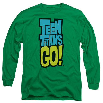 Teen Titans Go Logo Mens Long Sleeve Shirt Kelly Green