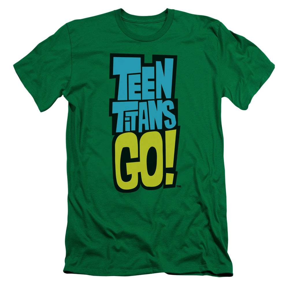 Teen Titans Go Logo Slim Fit Mens T Shirt Kelly Green