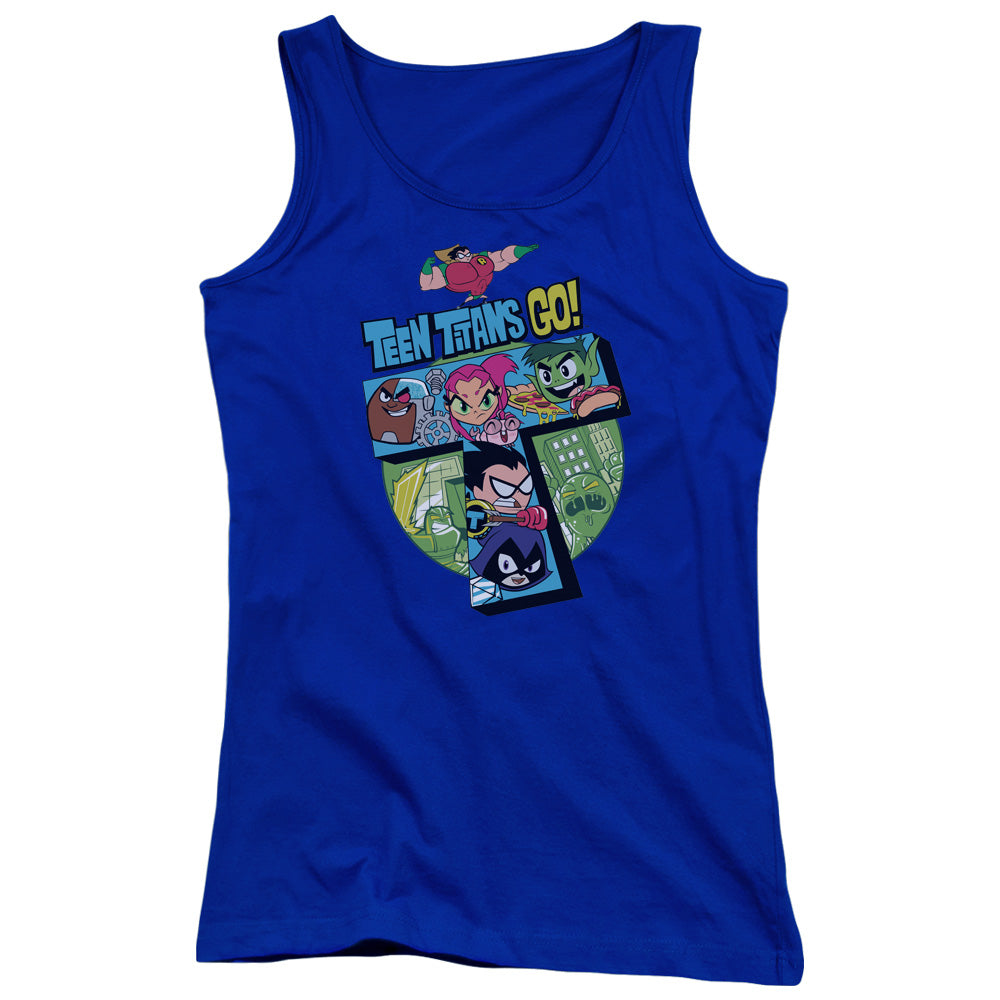 Teen Titans Go T Womens Tank Top Shirt Royal Blue