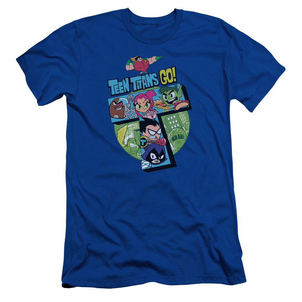 Teen Titans Go T Slim Fit Mens T Shirt Royal Blue