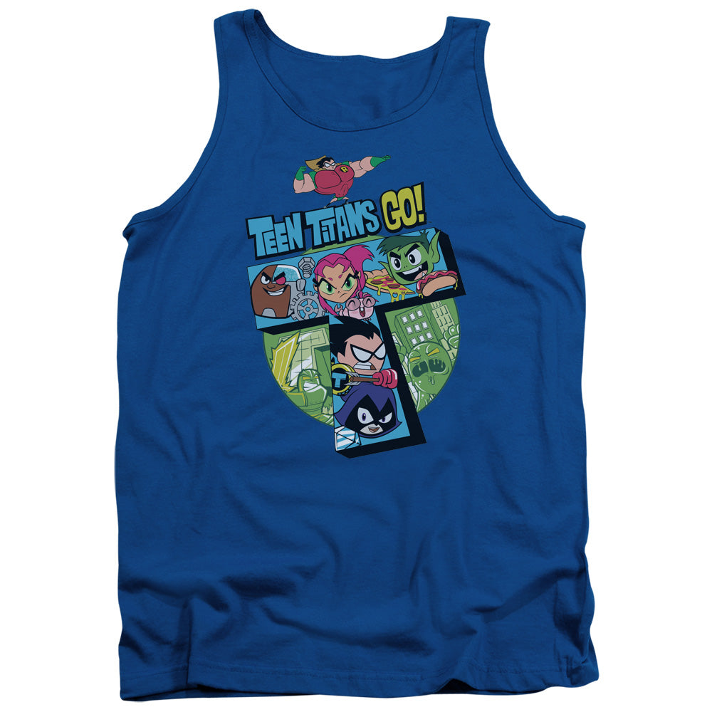 Teen Titans Go T Mens Tank Top Shirt Royal Blue