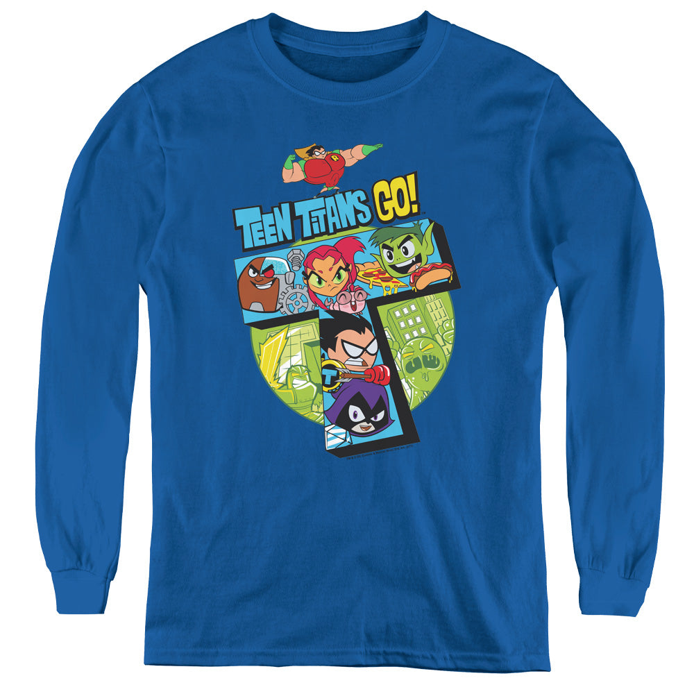 Teen Titans Go T Long Sleeve Kids Youth T Shirt Royal Blue