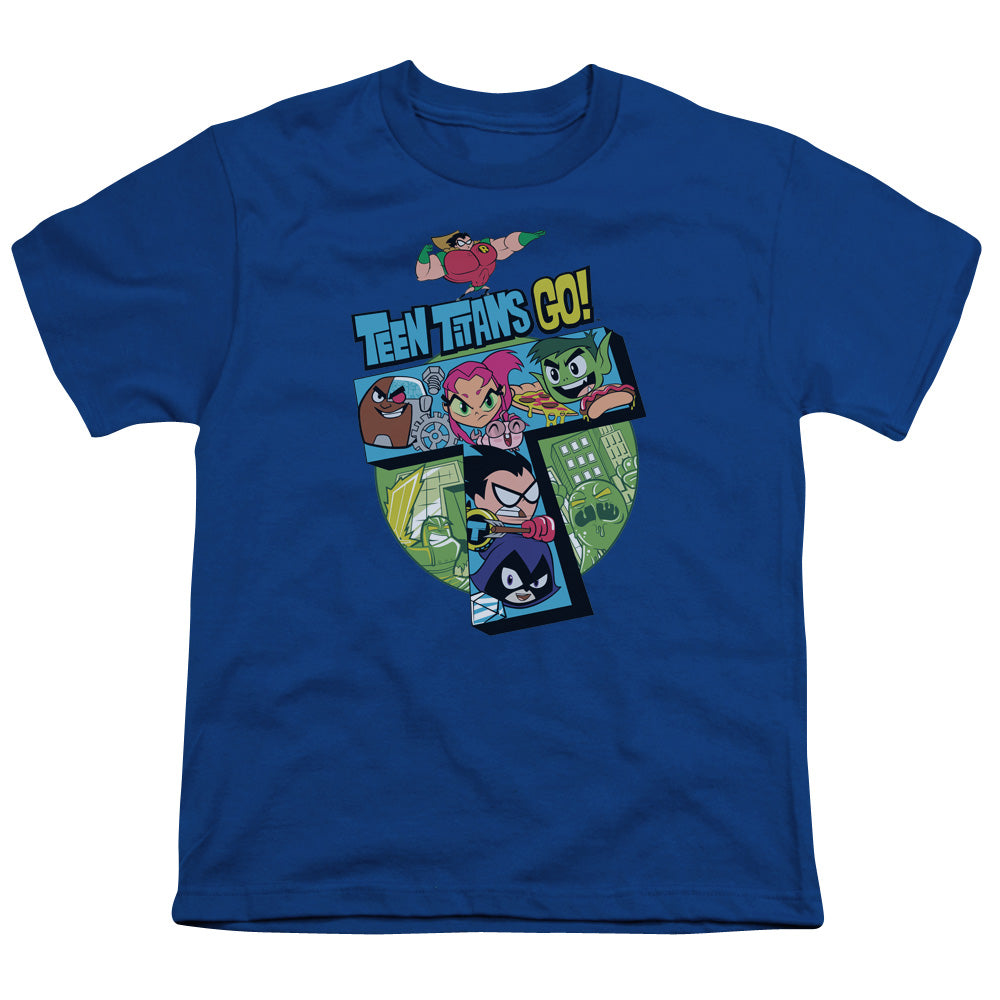 Teen Titans Go T Kids Youth T Shirt Royal Blue