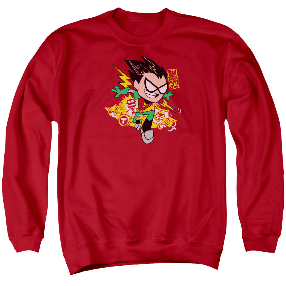 Teen Titans Go Robin Mens Crewneck Sweatshirt Red