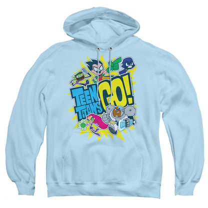 Teen Titans Go Go Mens Hoodie Light Blue