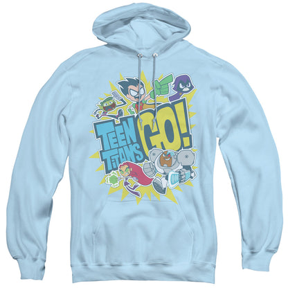 Teen Titans Go Go Mens Hoodie Light Blue