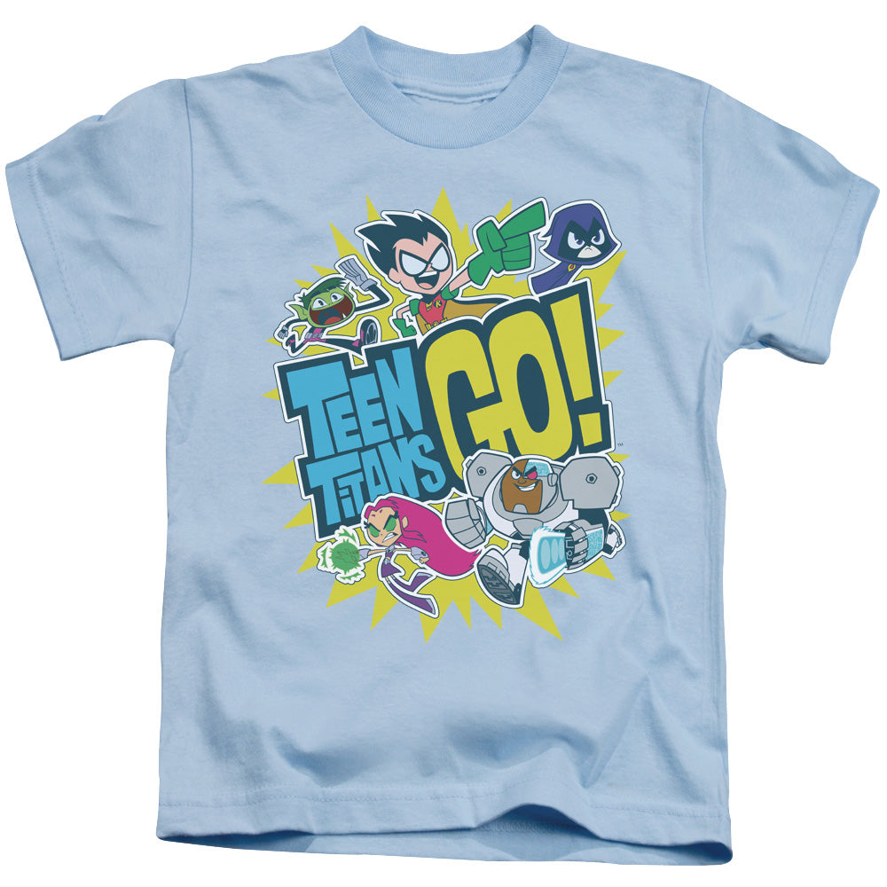 Teen Titans Go Go Juvenile Kids Youth T Shirt Light Blue