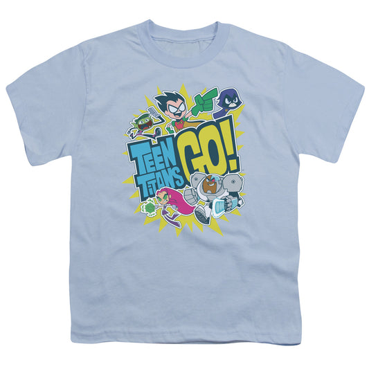 Teen Titans Go Go Kids Youth T Shirt Light Blue