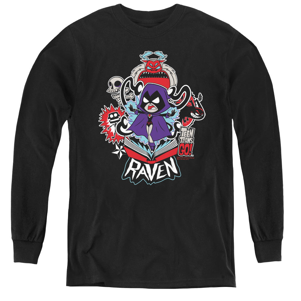 Teen Titans Go Raven Long Sleeve Kids Youth T Shirt Black