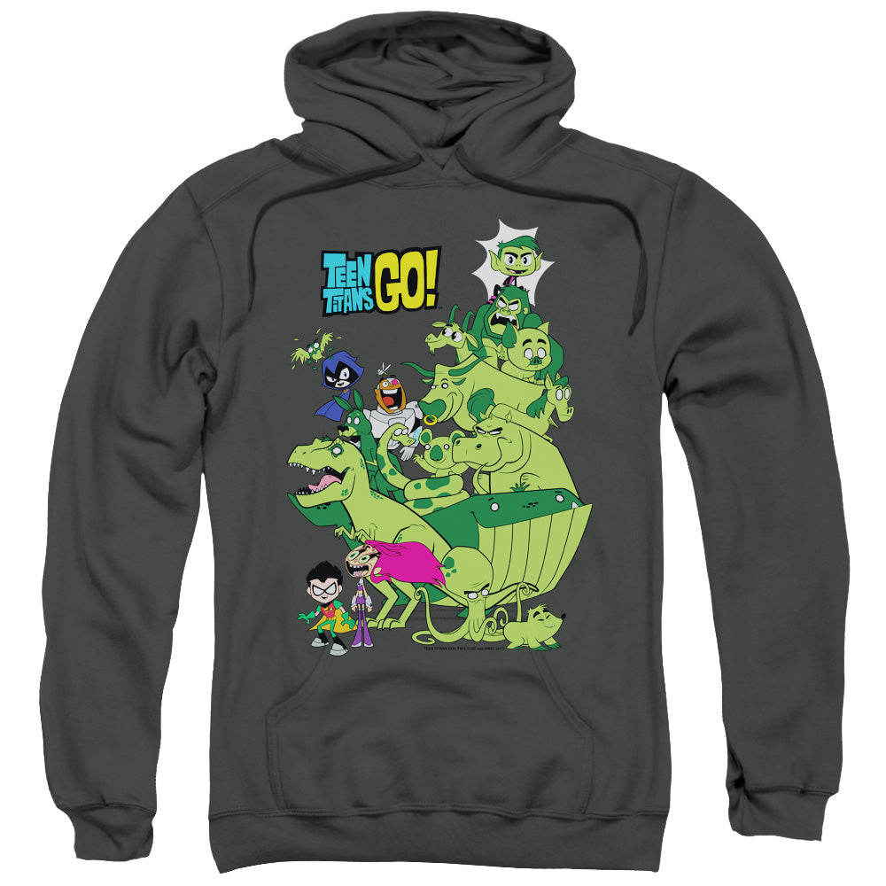 Teen Titans Go Beast Boy Stack Mens Hoodie Charcoal