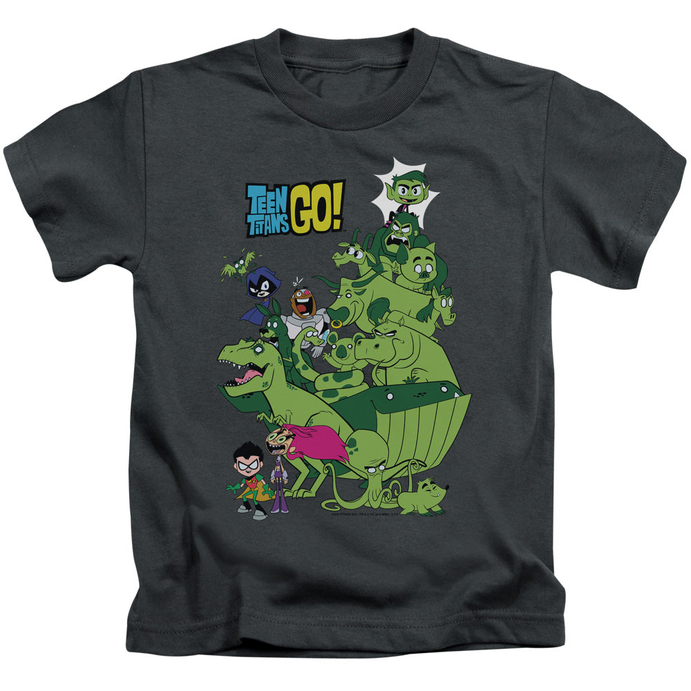 Teen Titans Go Beast Boy Stack Juvenile Kids Youth T Shirt Charcoal