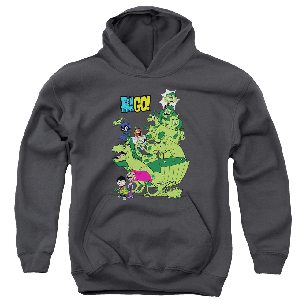 Teen Titans Go Beast Boy Stack Kids Youth Hoodie Charcoal