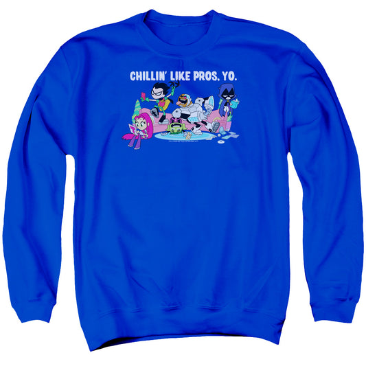 Teen Titans Go Like Pros Yo Mens Crewneck Sweatshirt Royal Blue