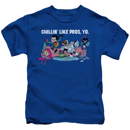 Teen Titans Go Like Pros Yo Juvenile Kids Youth T Shirt Royal Blue