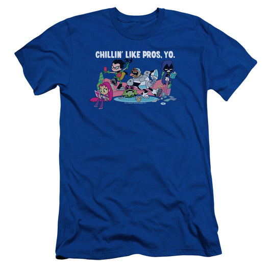 Teen Titans Go Like Pros Yo Slim Fit Mens T Shirt Royal Blue