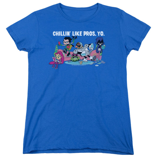 Teen Titans Go Like Pros Yo Womens T Shirt Royal Blue