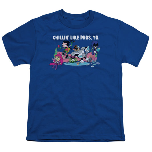 Teen Titans Go Like Pros Yo Kids Youth T Shirt Royal Blue