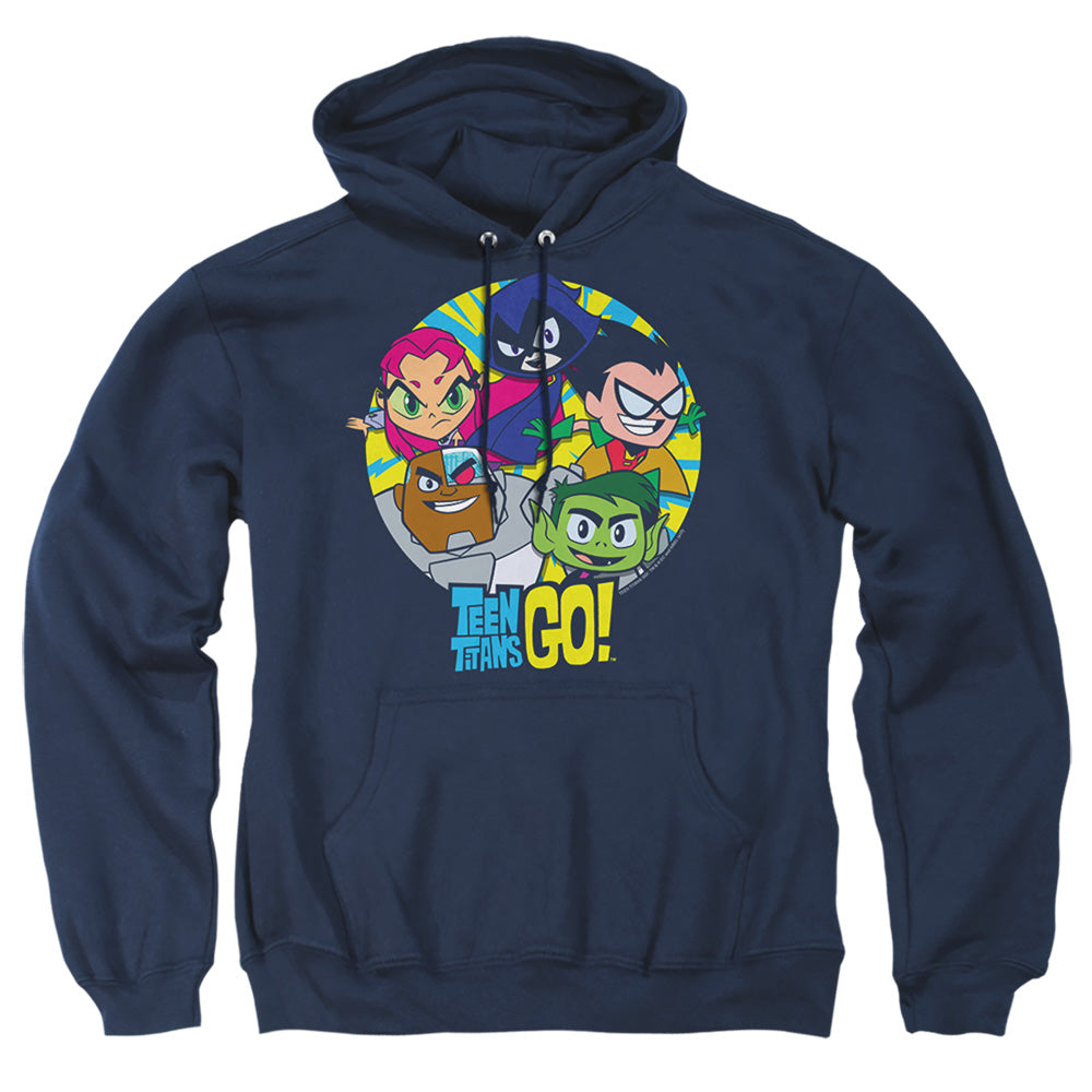 Teen Titans Go Go Go Group Mens Hoodie Navy