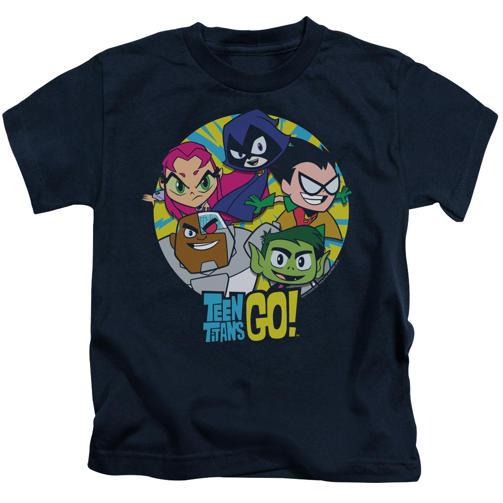 Teen Titans Go Go Go Group Juvenile Kids Youth T Shirt Navy Blue