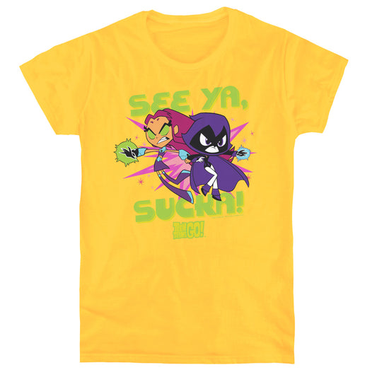 Teen Titans Go See Ya Womens T Shirt Yellow