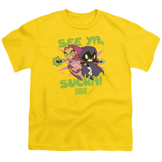 Teen Titans Go See Ya Kids Youth T Shirt Yellow