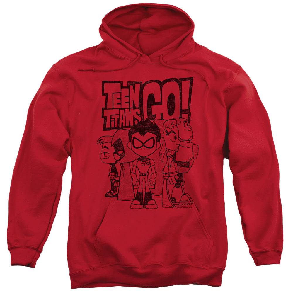 Teen Titans Go Team Up Mens Hoodie Red