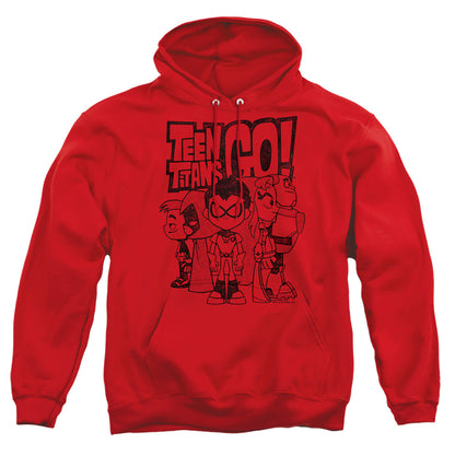 Teen Titans Go Team Up Mens Hoodie Red